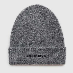 NWT Anine Bing Elia Wool Beanie in Heather Charcoal Grey